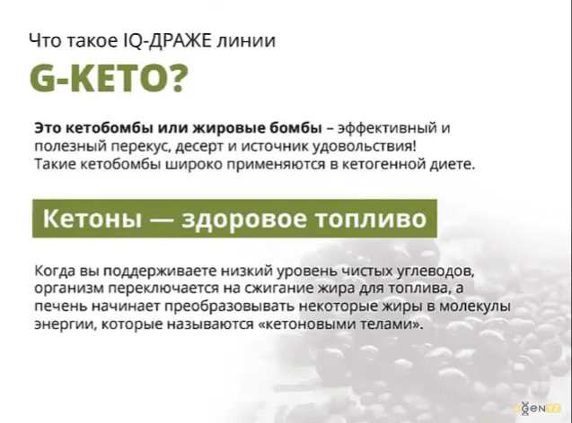 AGenYZ продукт G-Keto — IQ-драже
